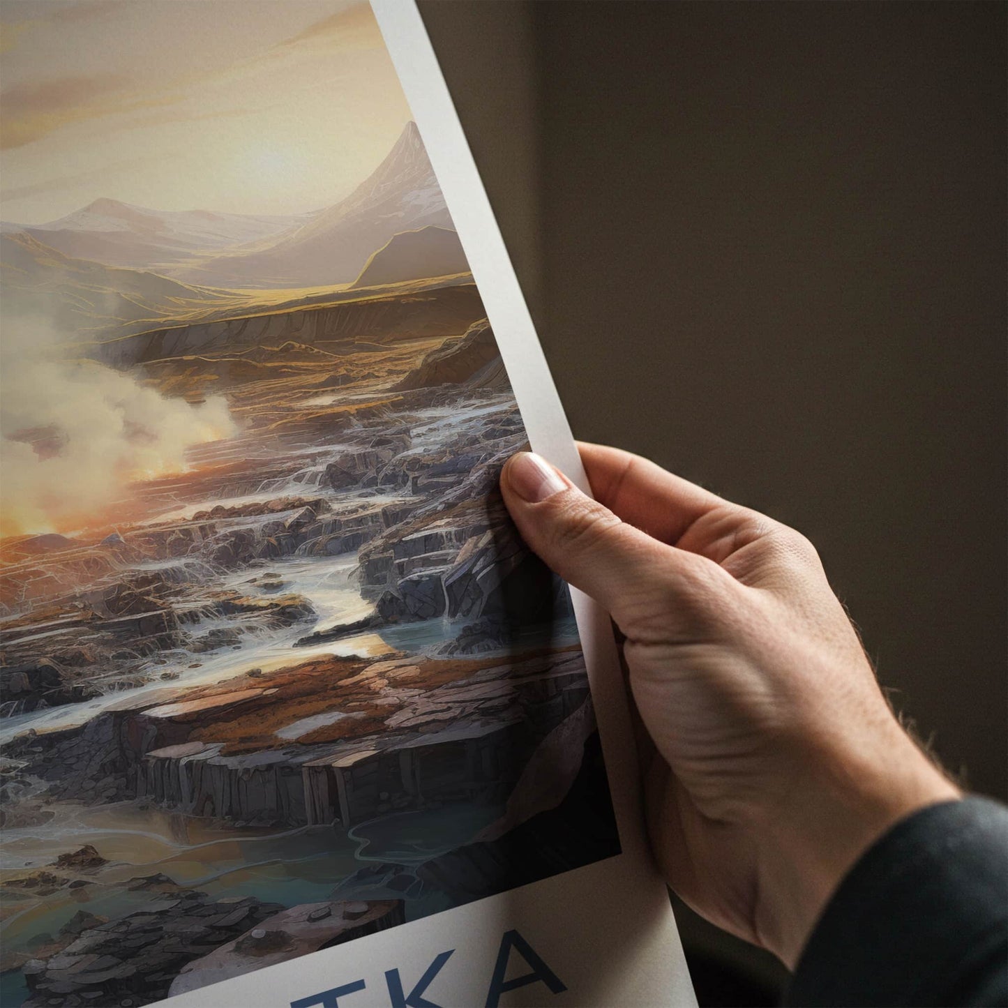 Kamchatka Poster - Russia Art Print - Steaming River Valley Home Decor