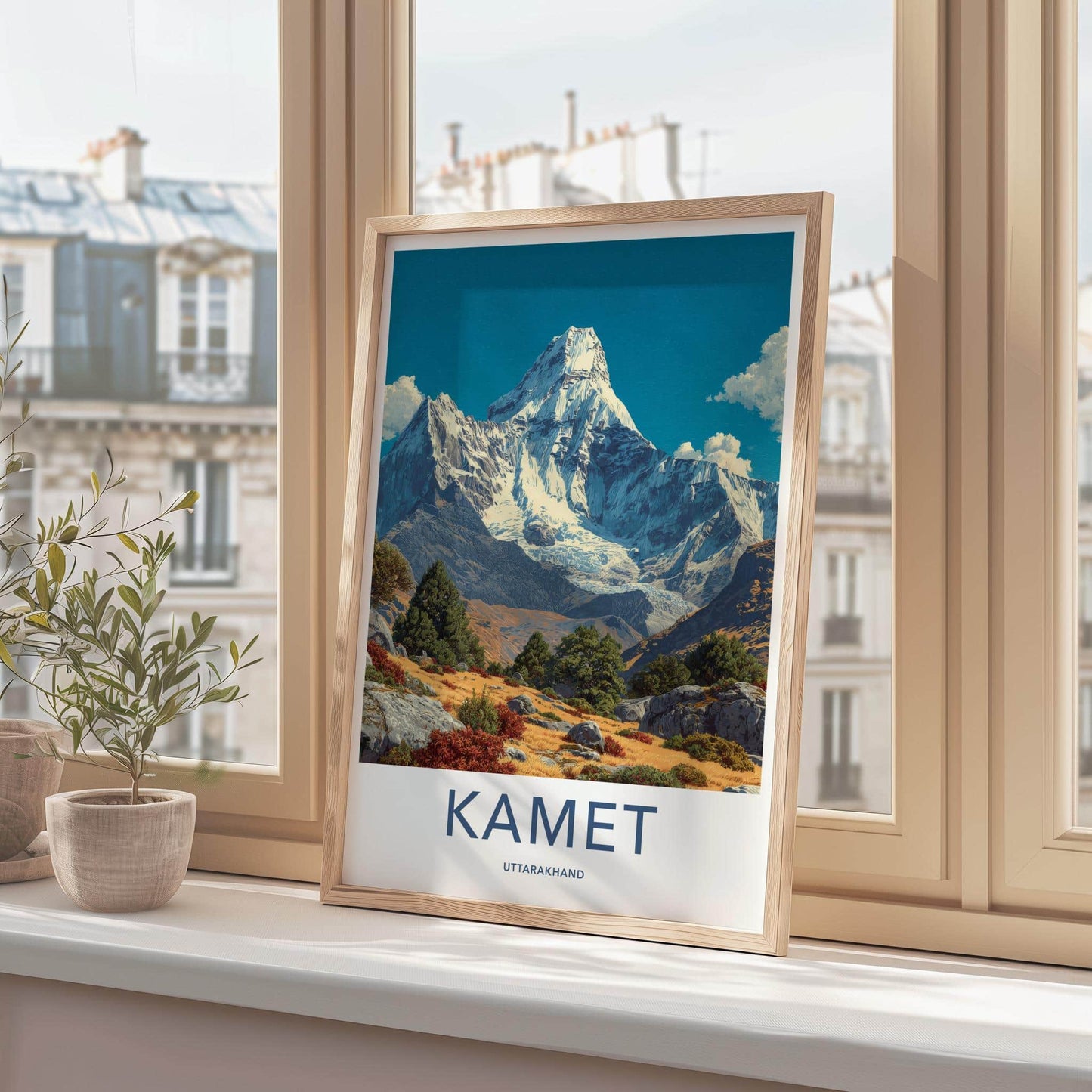 Kamet Poster - India Art Print - Uttarakhand Snowy Mountain Peak Wall Decor