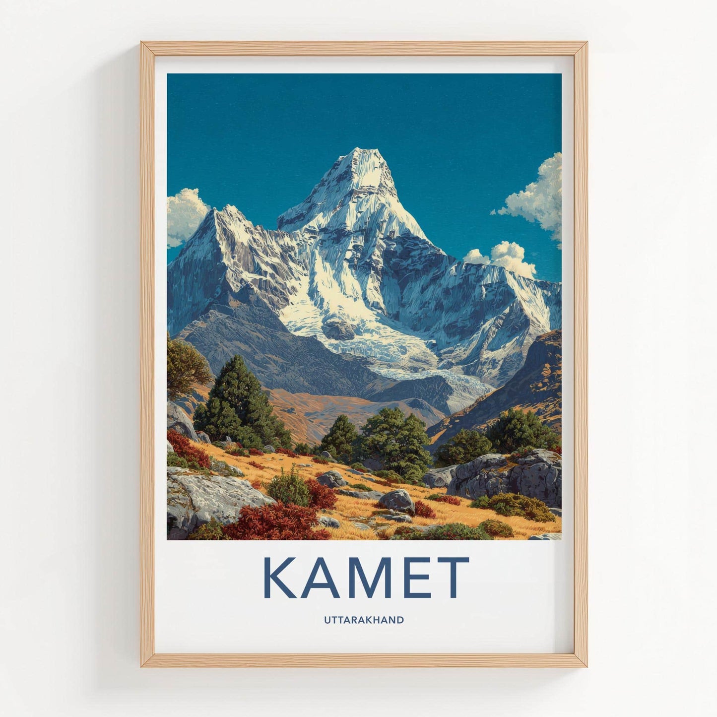 Kamet Poster - India Art Print - Uttarakhand Snowy Mountain Peak Wall Decor