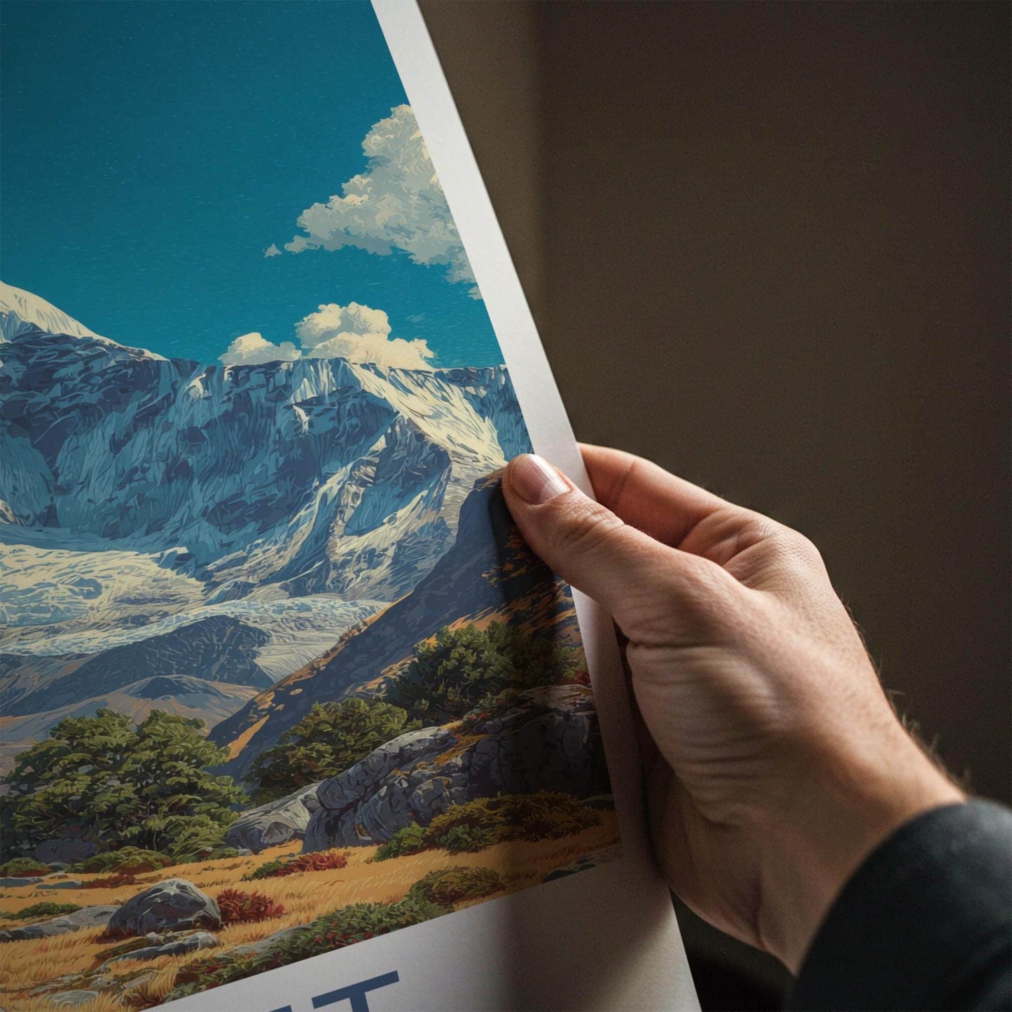 Kamet Poster - India Art Print - Uttarakhand Snowy Mountain Peak Wall Decor