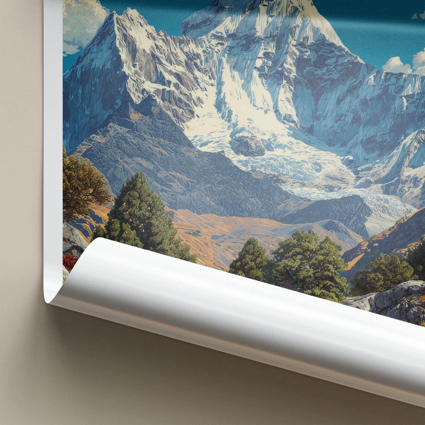Kamet Poster - India Art Print - Uttarakhand Snowy Mountain Peak Wall Decor