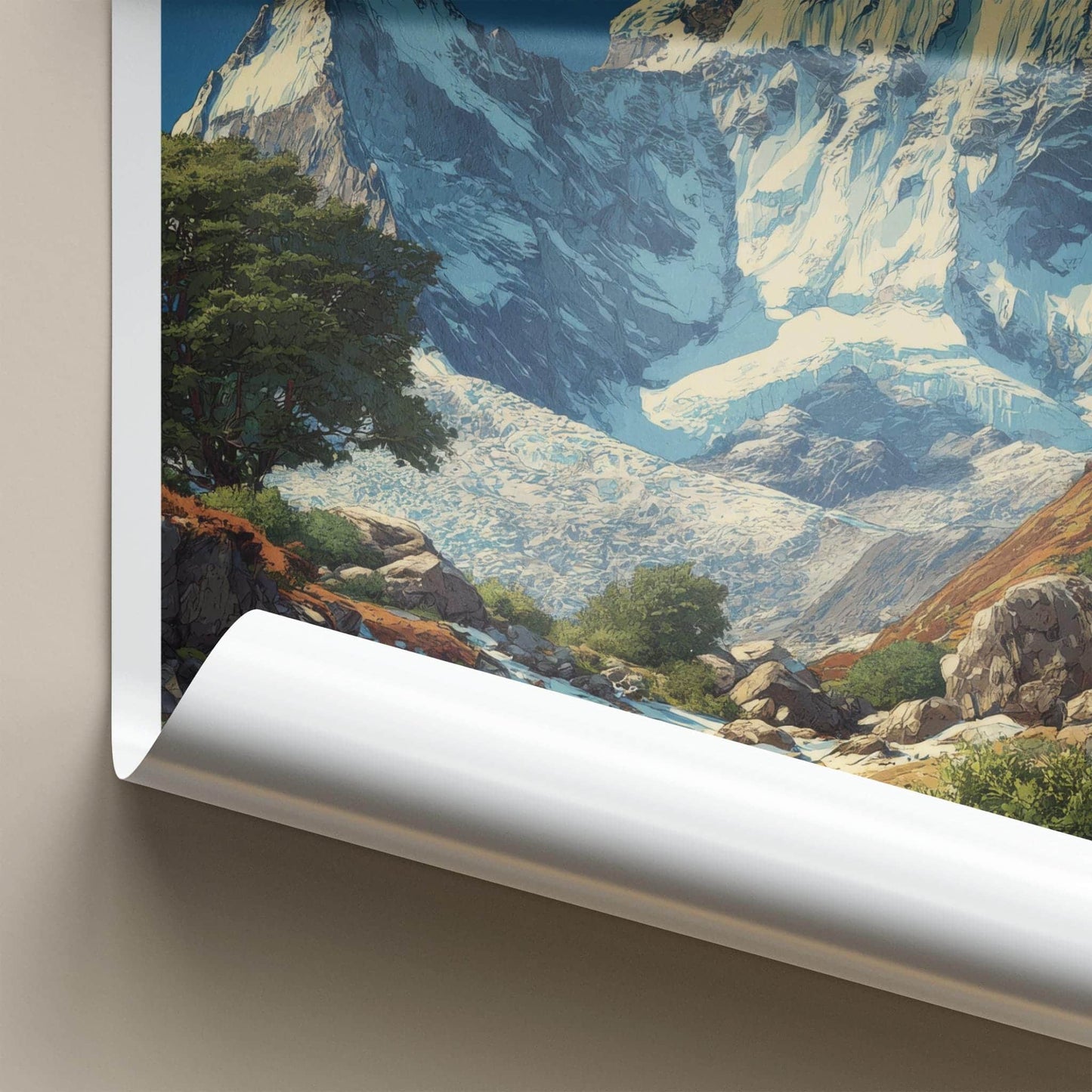 Kamet Poster - India Travel Art - Uttarakhand Glacier Peaks Wall Decor