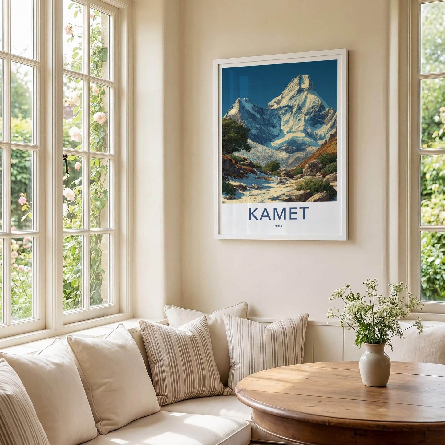 Kamet Poster - India Travel Art - Uttarakhand Glacier Peaks Wall Decor