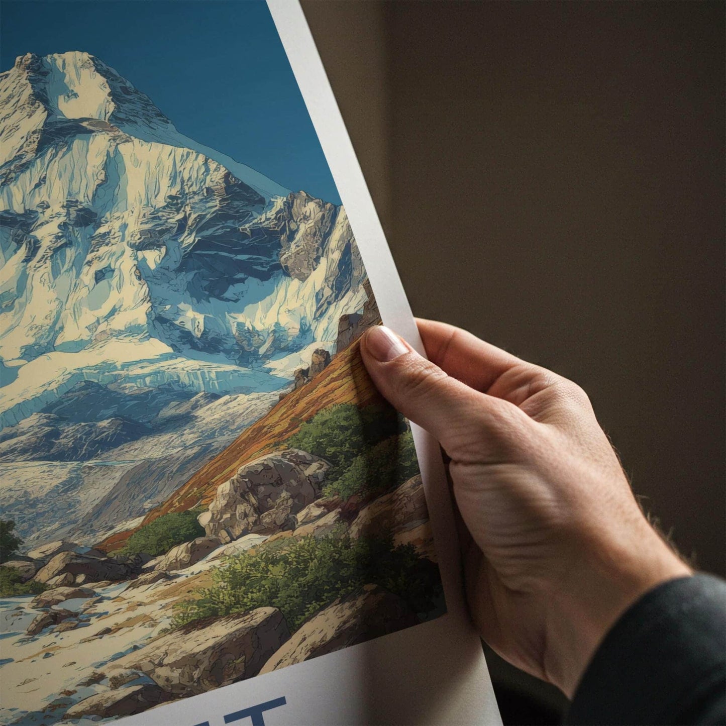 Kamet Poster - India Travel Art - Uttarakhand Glacier Peaks Wall Decor
