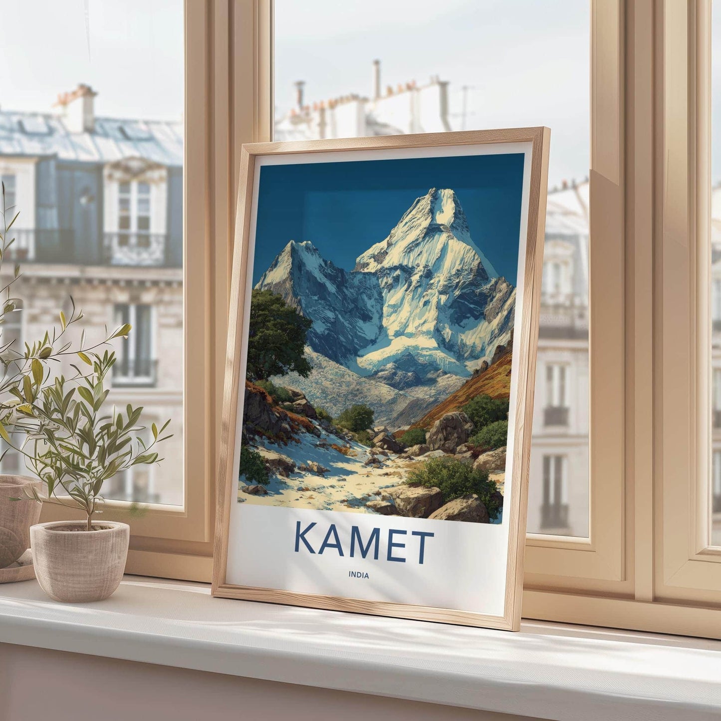 Kamet Poster - India Travel Art - Uttarakhand Glacier Peaks Wall Decor