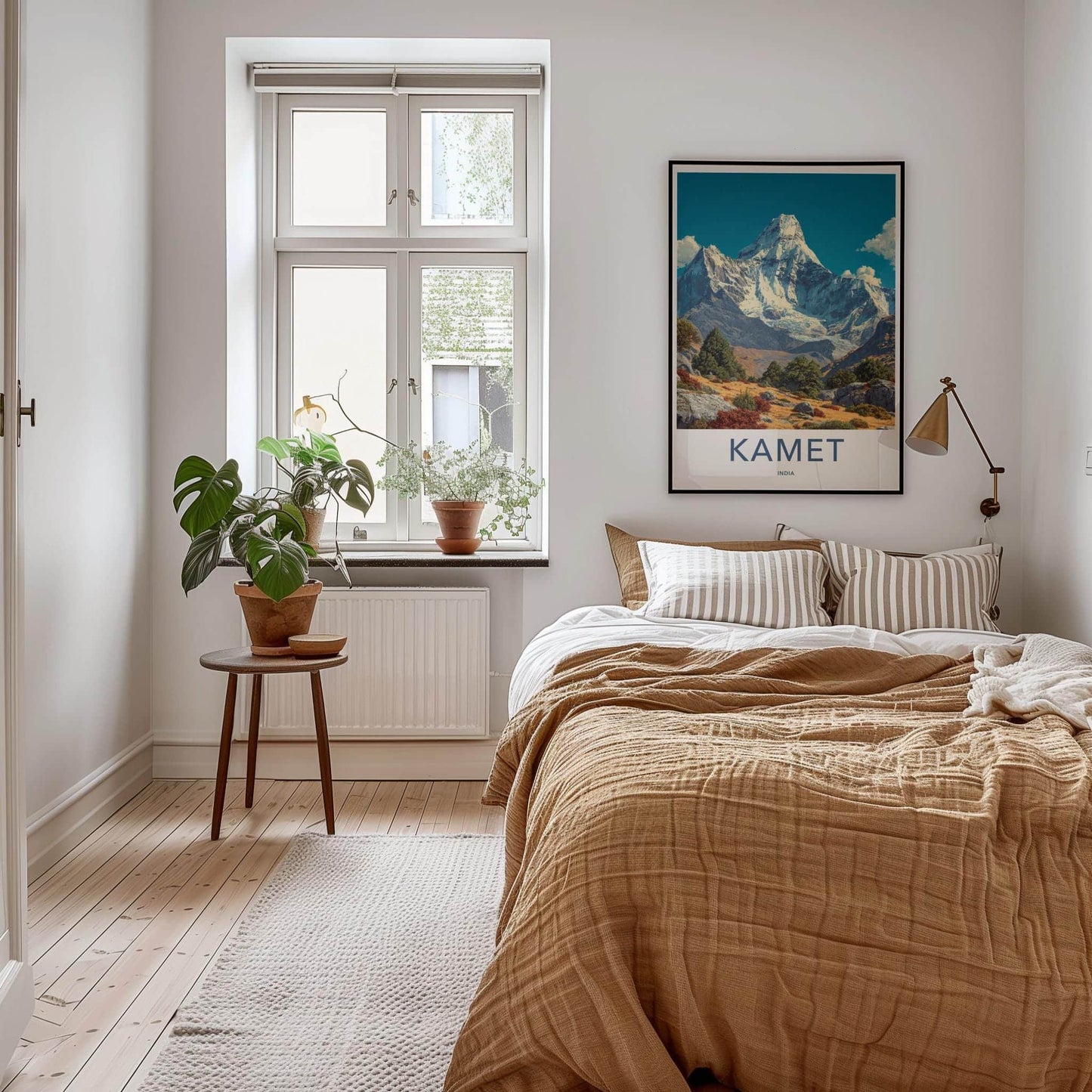 Kamet Poster - India Travel Art - Uttarakhand Snowy Mountain Peak Wall Decor