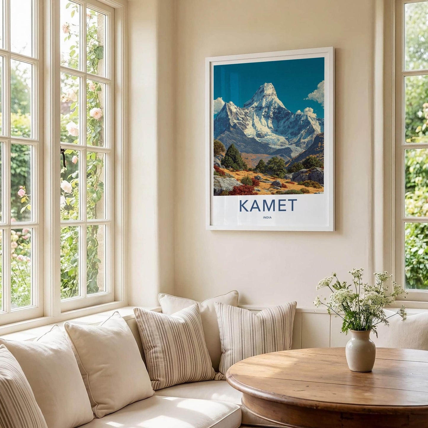 Kamet Poster - India Travel Art - Uttarakhand Snowy Mountain Peak Wall Decor