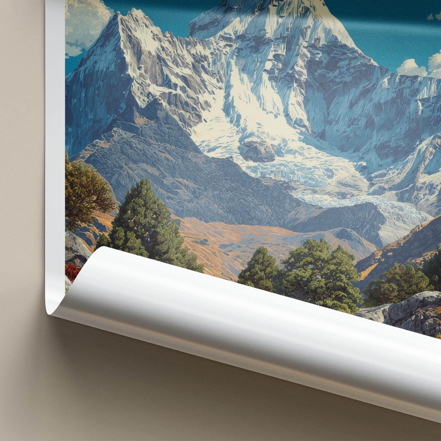 Kamet Poster - India Travel Art - Uttarakhand Snowy Mountain Peak Wall Decor