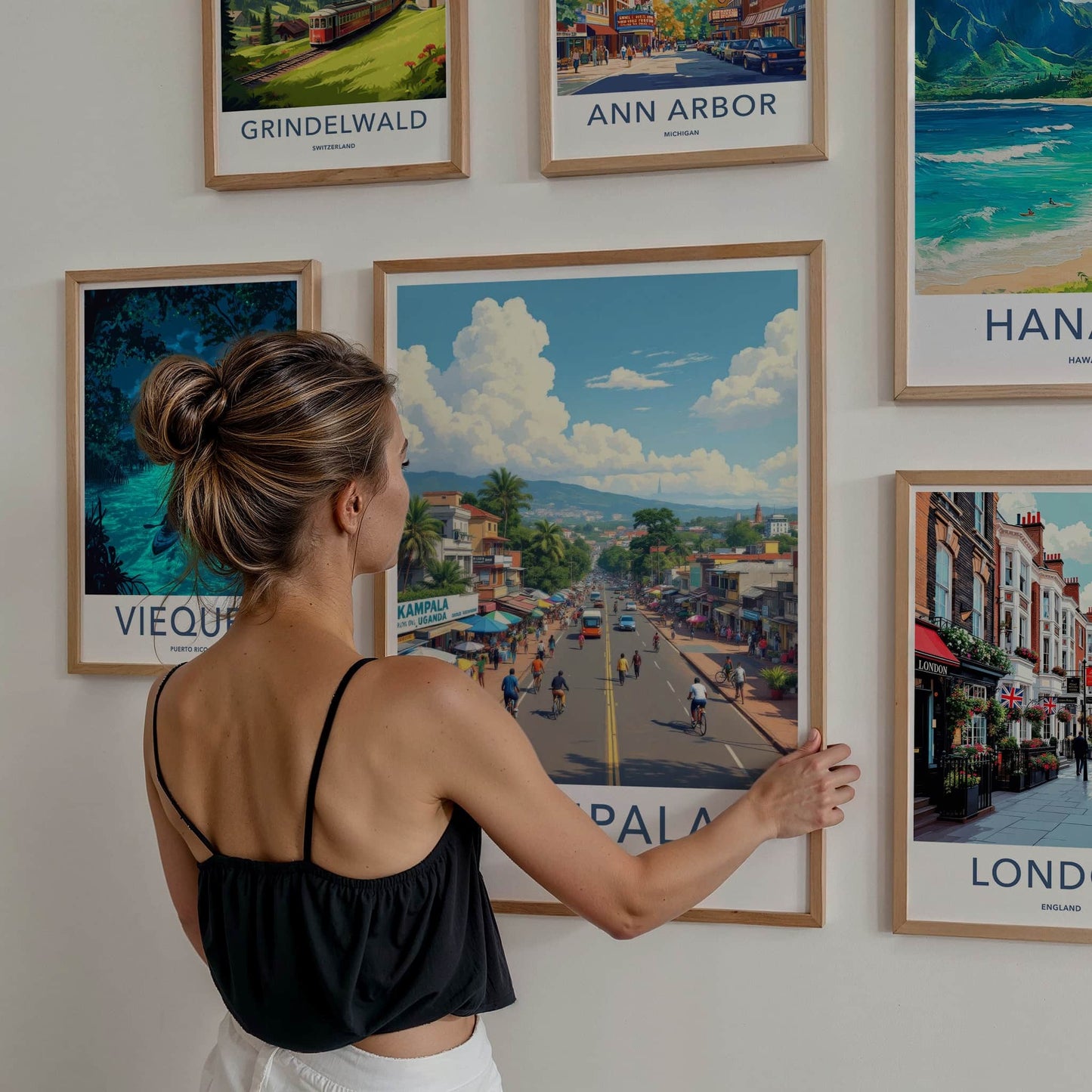 Kampala Poster - Uganda Travel Art - Vibrant Market Scene Home Decor