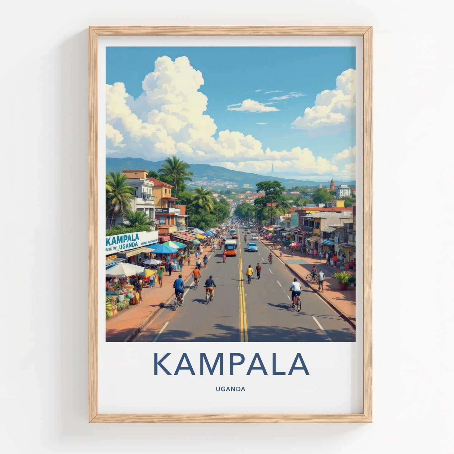 Kampala Poster - Uganda Travel Art - Vibrant Market Scene Home Decor