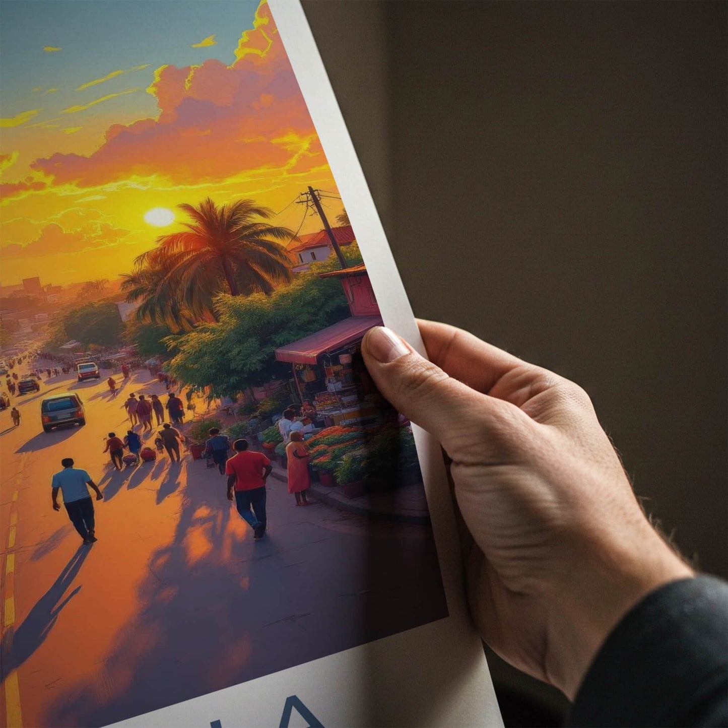 Kampala Poster - Uganda Travel Art - Vibrant Sunset Street Home Decor