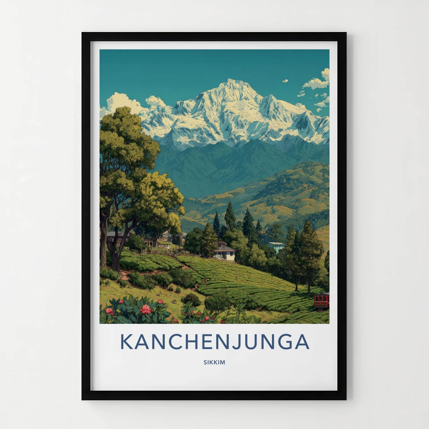 Kanchenjunga Poster - India Sikkim Tea Garden Views Art Print