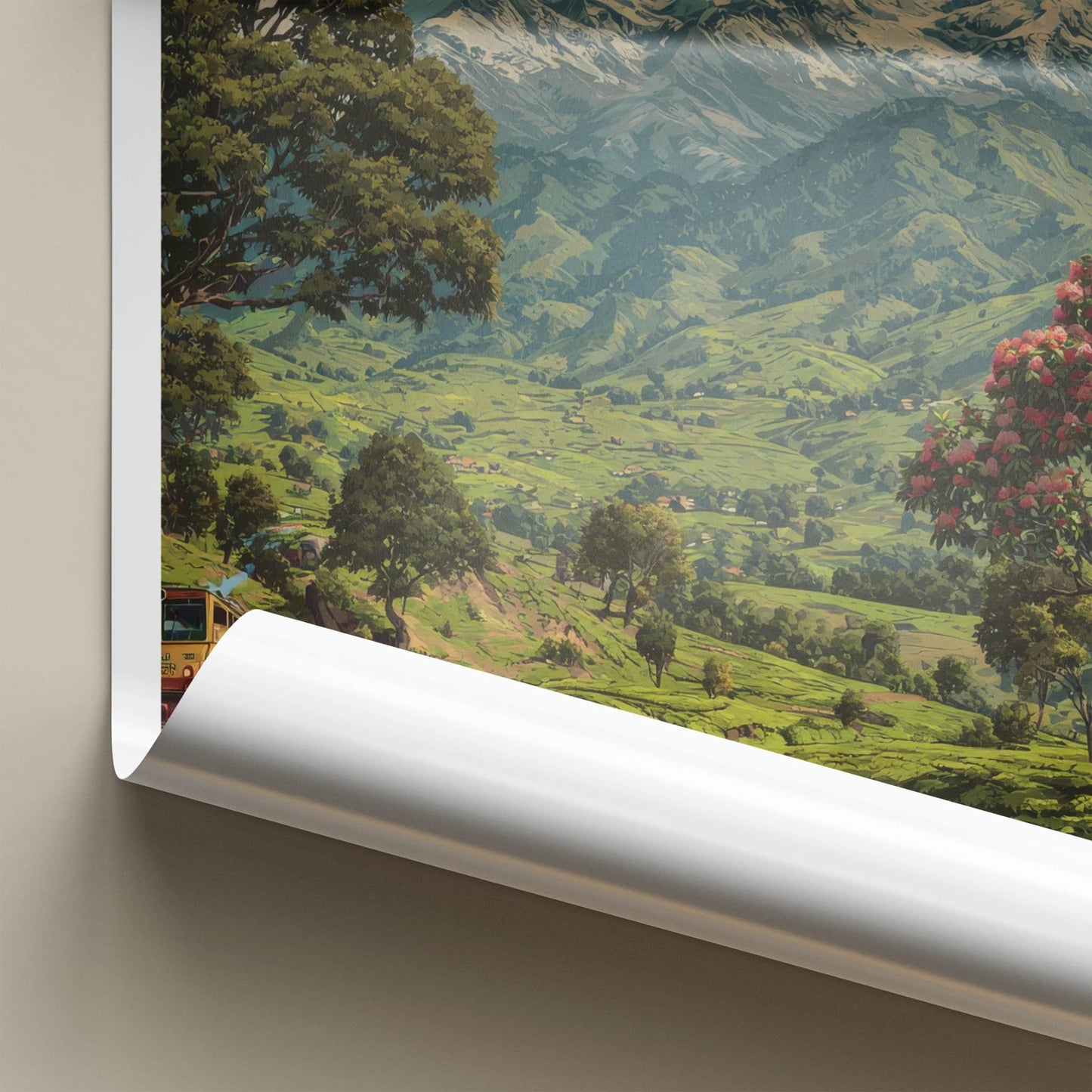 Kanchenjunga Poster - India Snowy Mountain Train Travel Print