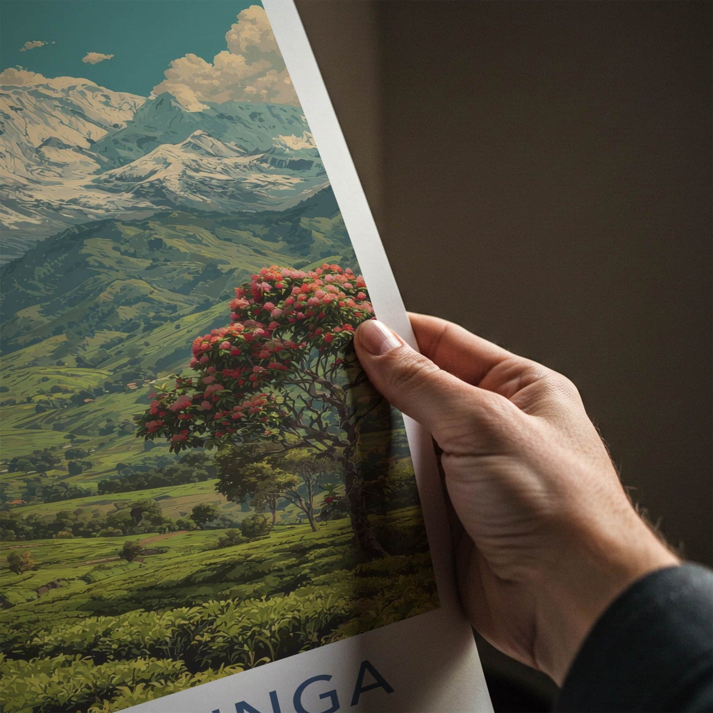 Kanchenjunga Poster - India Snowy Mountain Train Travel Print