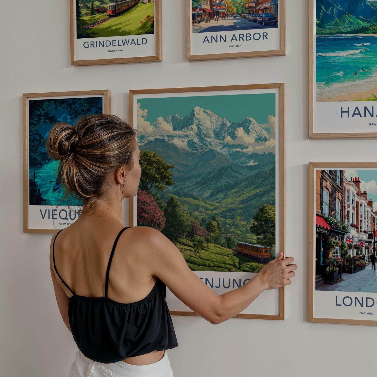 KANCHENJUNGA Poster - India Travel Art - Sikkim Mountain Tea Train Home Decor