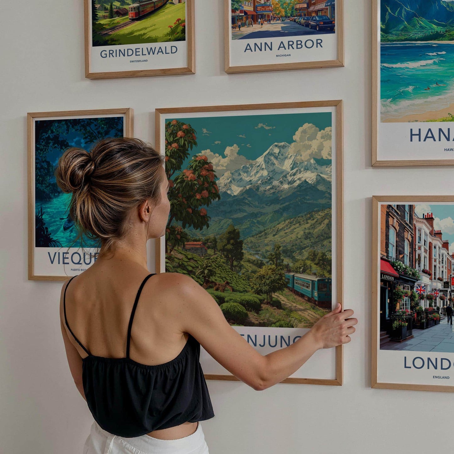 Kanchenjunga Poster - India Travel Art - Sikkim Mountain Train Home Decor