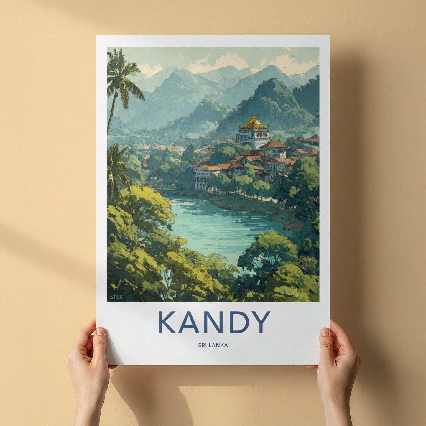 Kandy Poster - Sri Lanka Lakeside Temple Home Decor