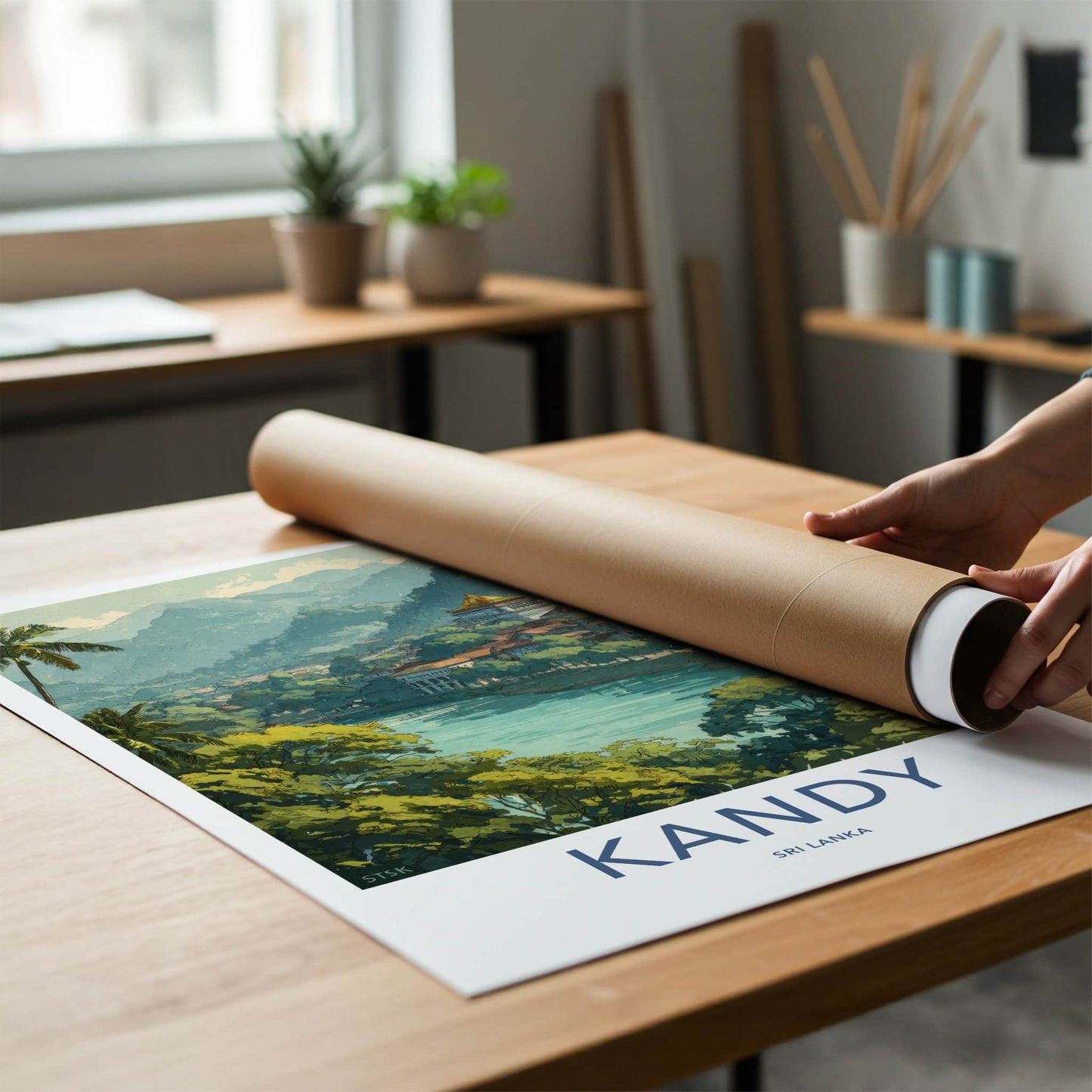 Kandy Poster - Sri Lanka Lakeside Temple Home Decor