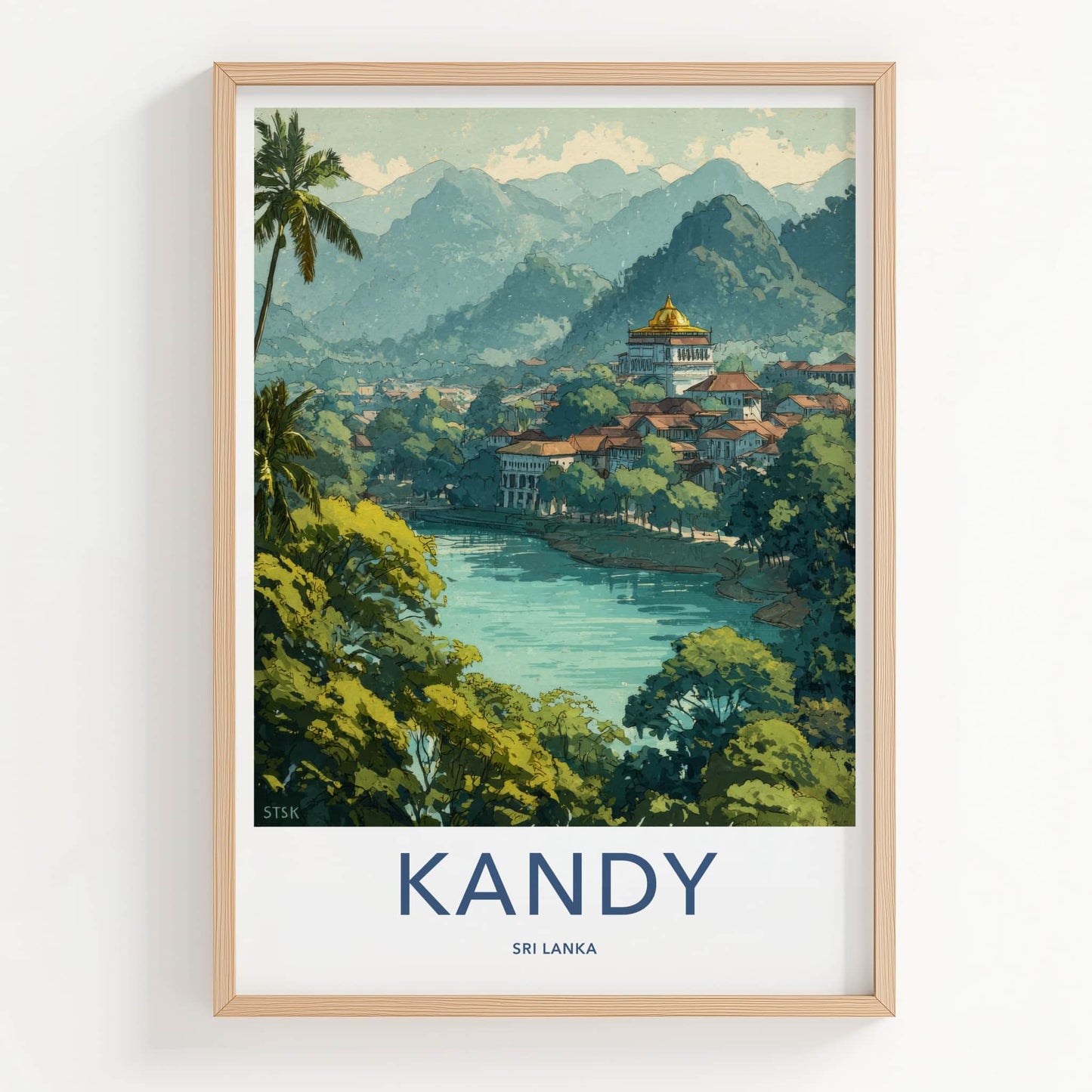 Kandy Poster - Sri Lanka Lakeside Temple Home Decor