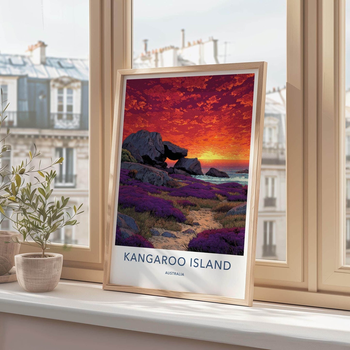 Kangaroo Island Poster - Australia Art Print - Vibrant Coastal Sunset Home Art
