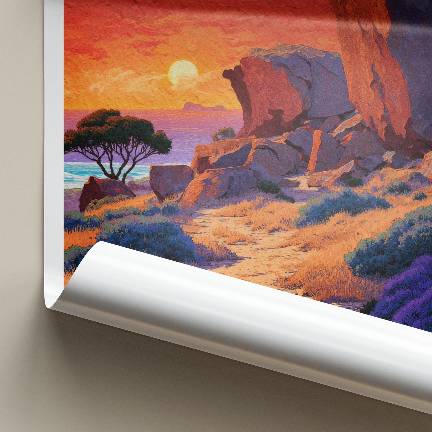 Kangaroo Island Poster - Australia Travel Art - Coastal Rocks Sunset Wall Decor