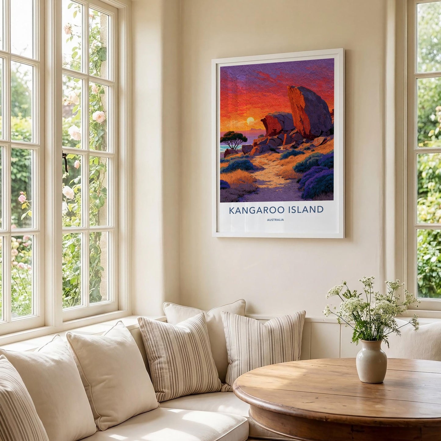 Kangaroo Island Poster - Australia Travel Art - Coastal Rocks Sunset Wall Decor