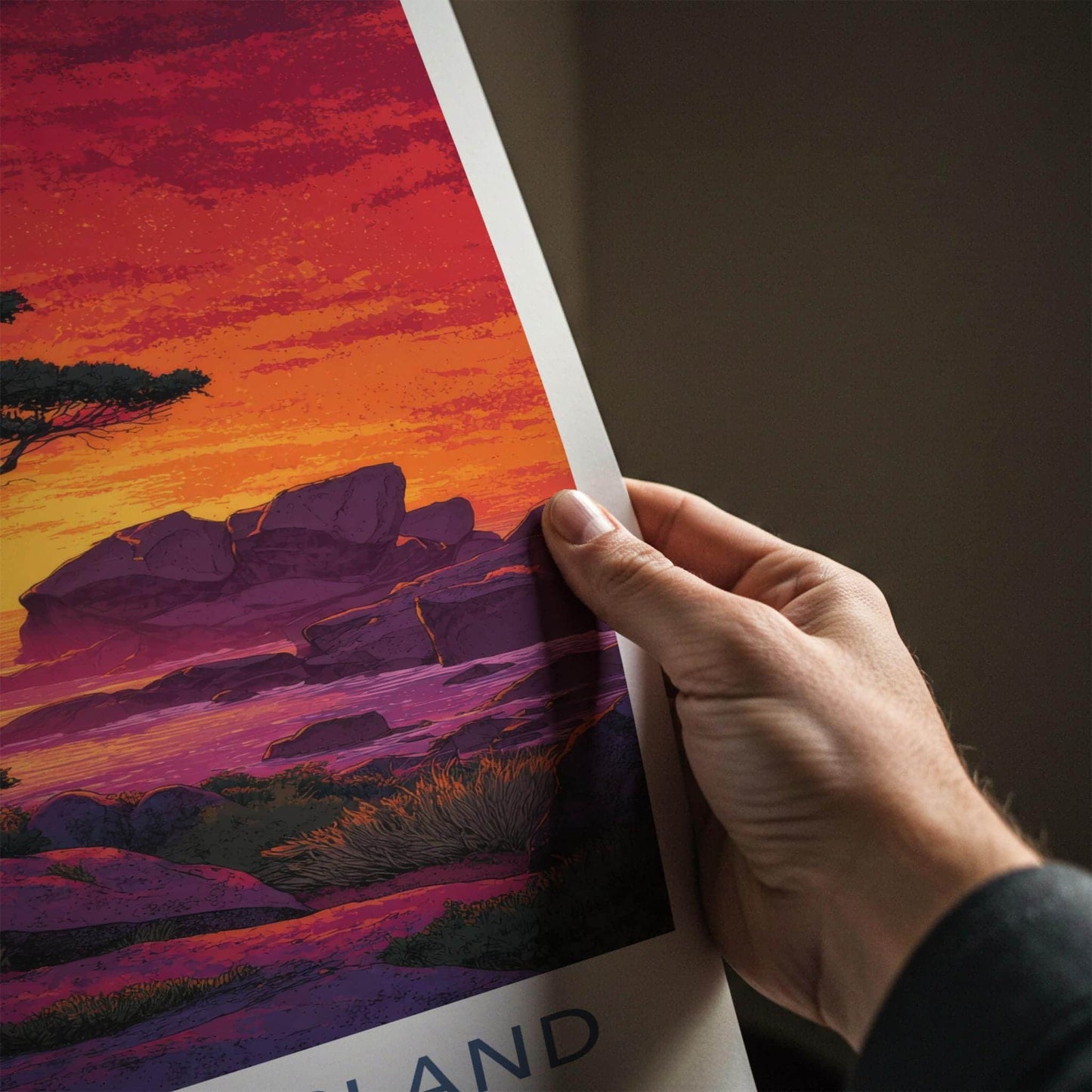 Kangaroo Island Poster - Australia Travel Art - Vibrant Coastal Sunset Home Decor