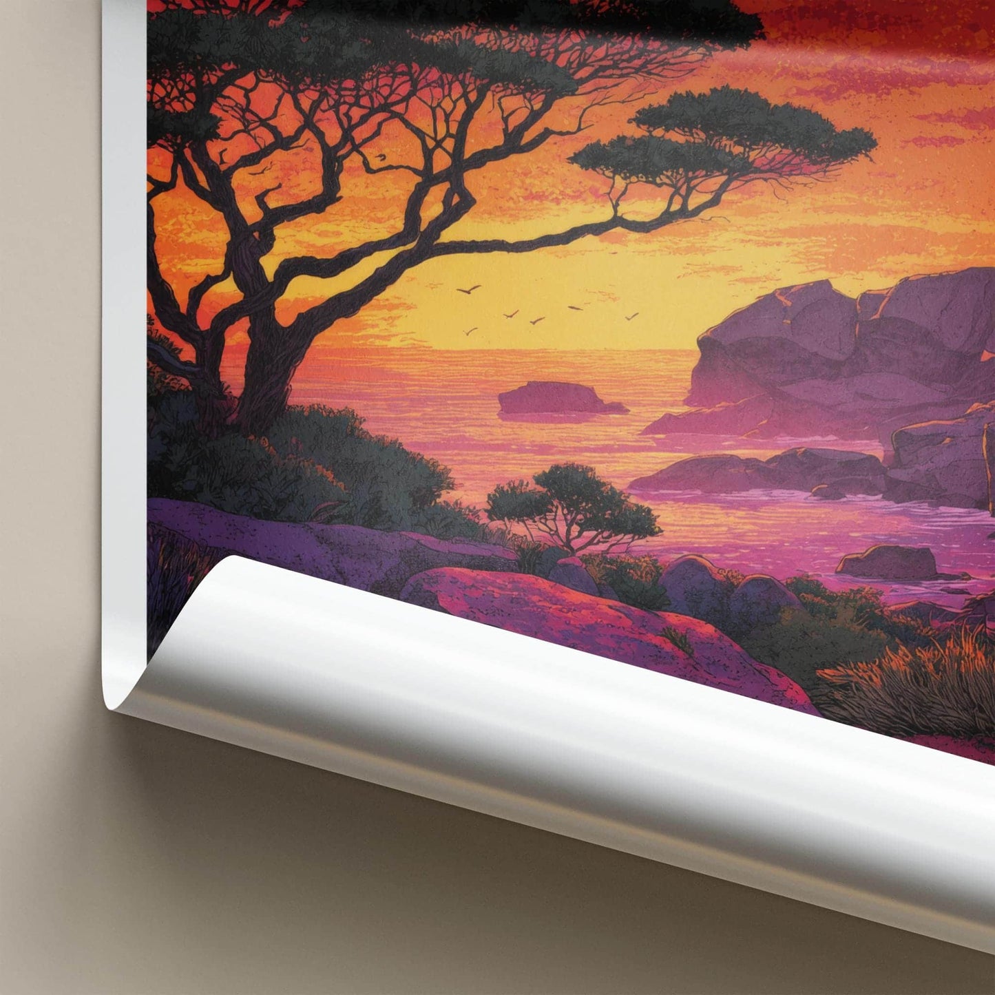 Kangaroo Island Poster - Australia Travel Art - Vibrant Coastal Sunset Home Decor