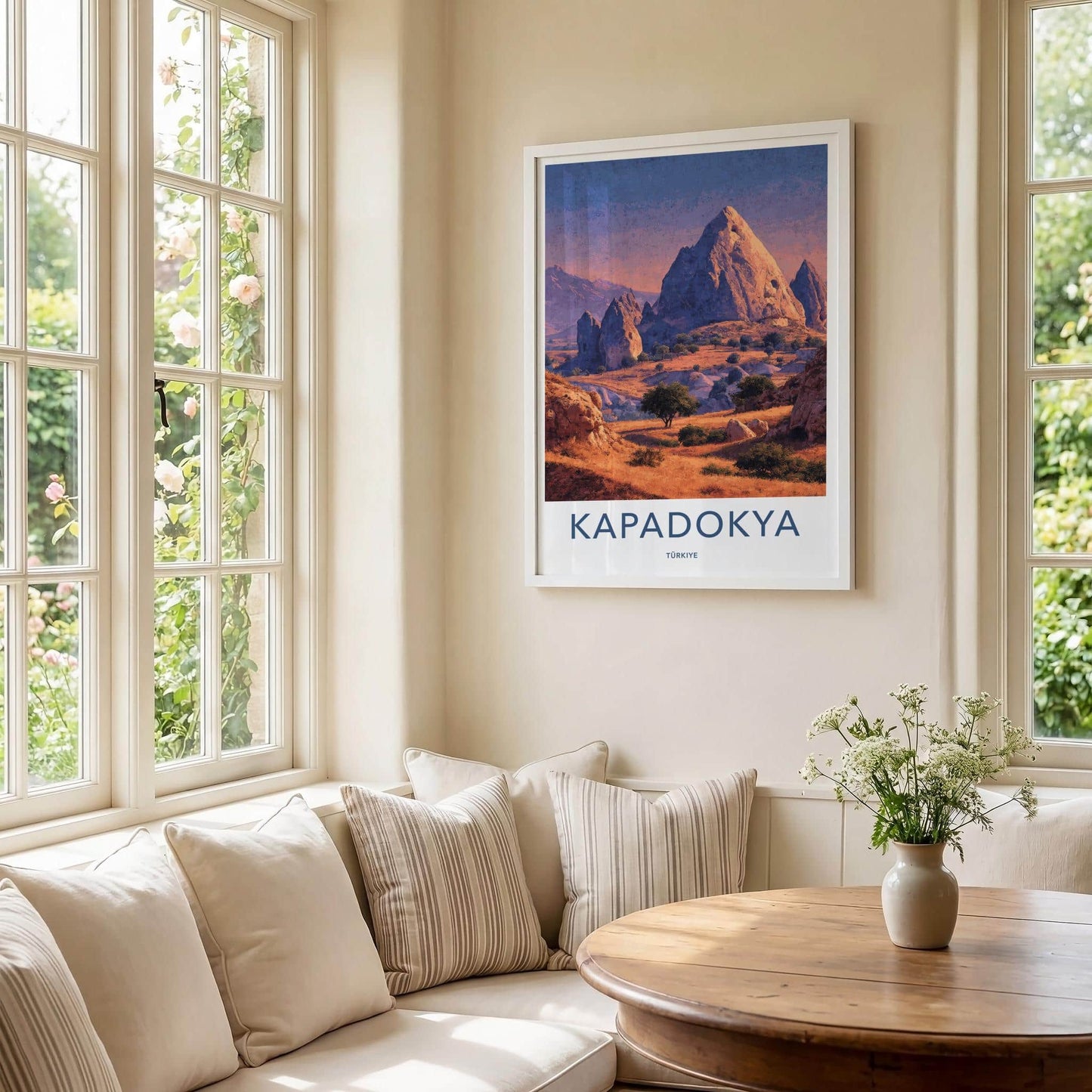 Kapadokya Poster - Turkey Travel Art - Majestic Rock Formations Home Decor