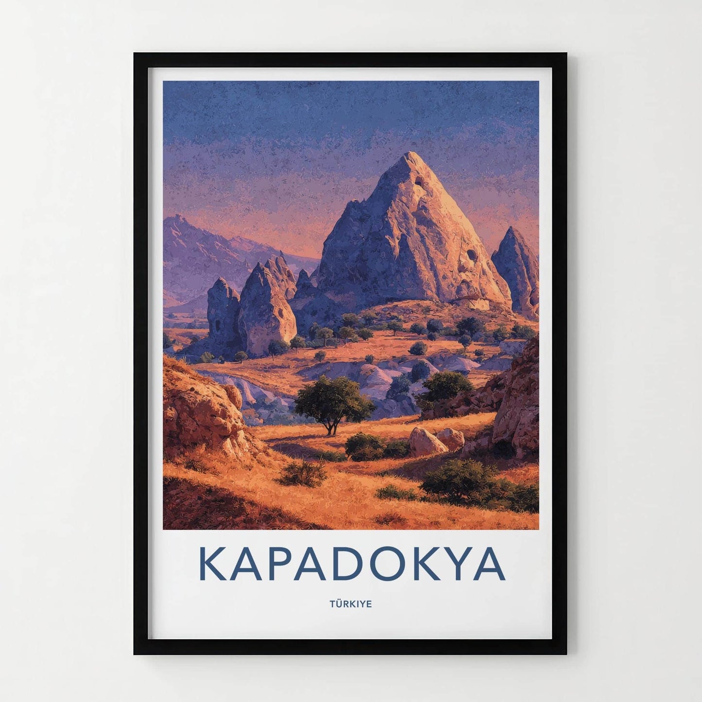 Kapadokya Poster - Turkey Travel Art - Majestic Rock Formations Home Decor