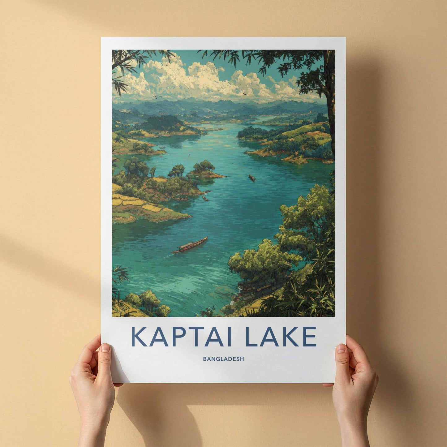 Kaptai Lake Poster - Bangladesh Art Print - Scenic Mountain Lake Wall Decor