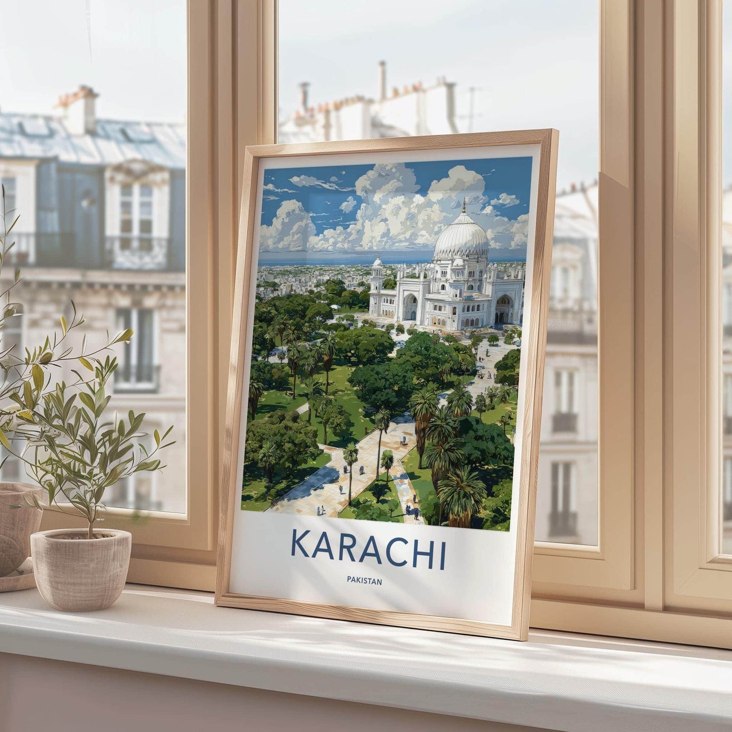 Karachi Poster - Pakistan Wall Art - Majestic Dome Green Gallery Art