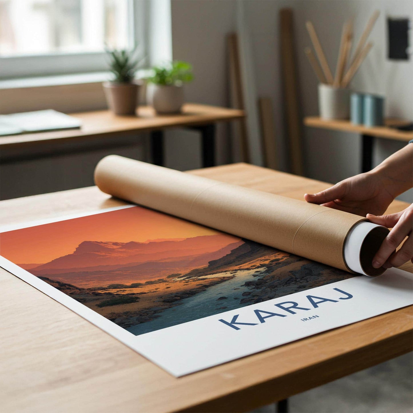 Karai Poster - Iran Framed Print - Orange Sky Mountain Framed Decor