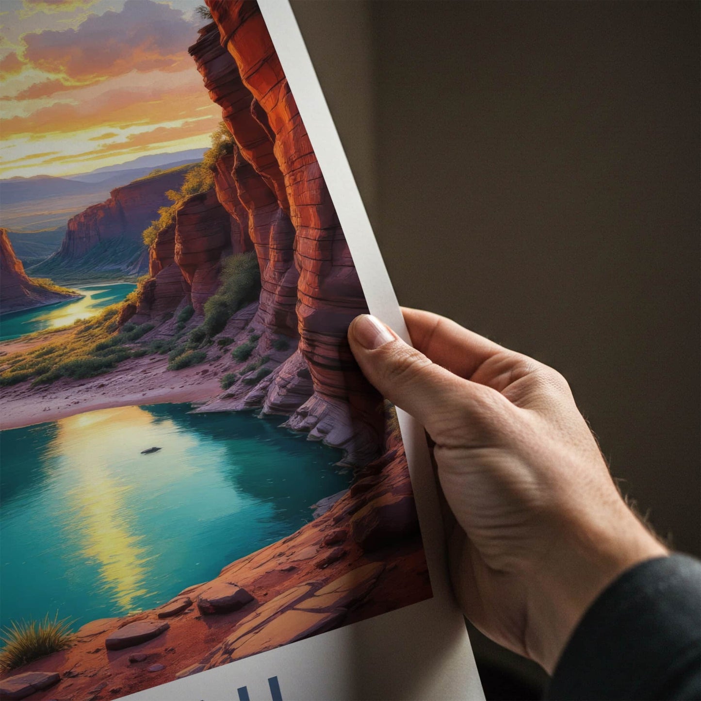 Karijini National Park Poster - Australia Travel Art - Vibrant Canyon Sunset Home Decor