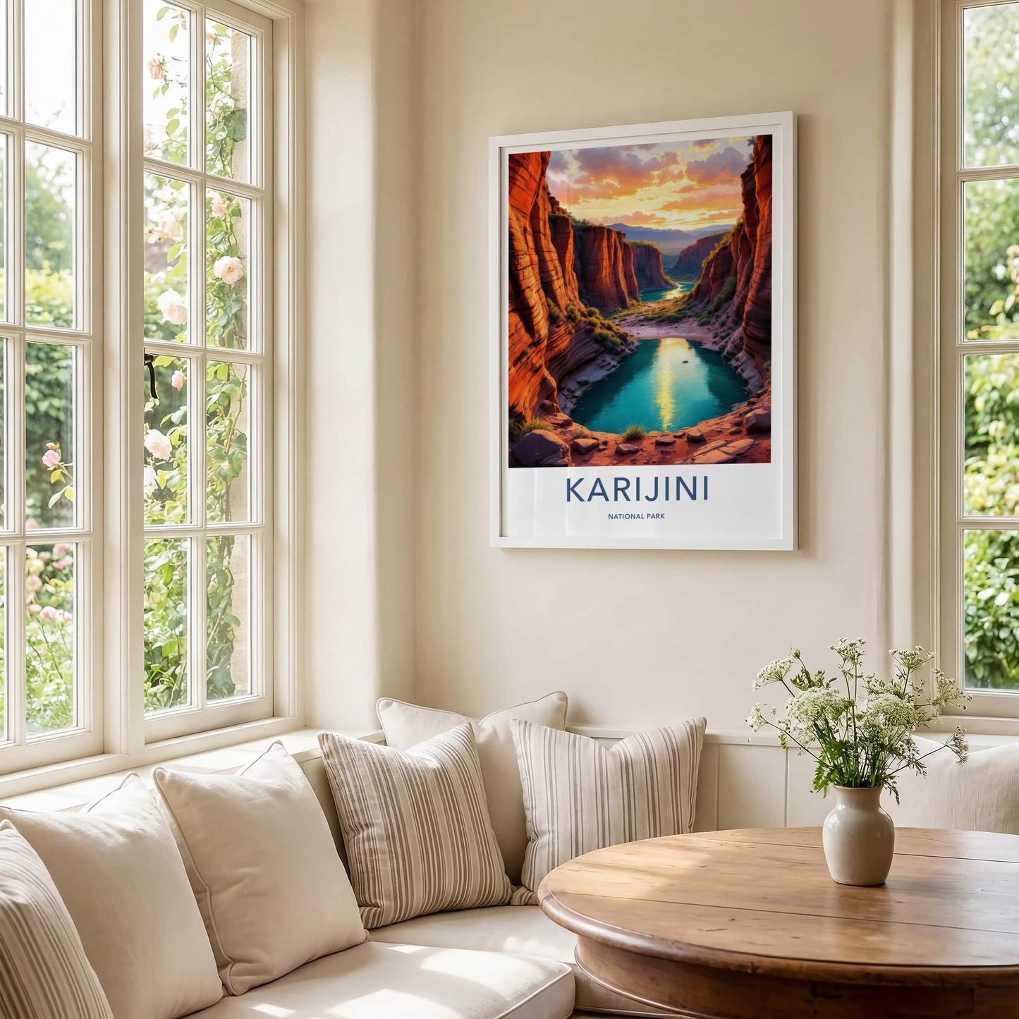 Karijini National Park Poster - Australia Travel Art - Vibrant Canyon Sunset Home Decor