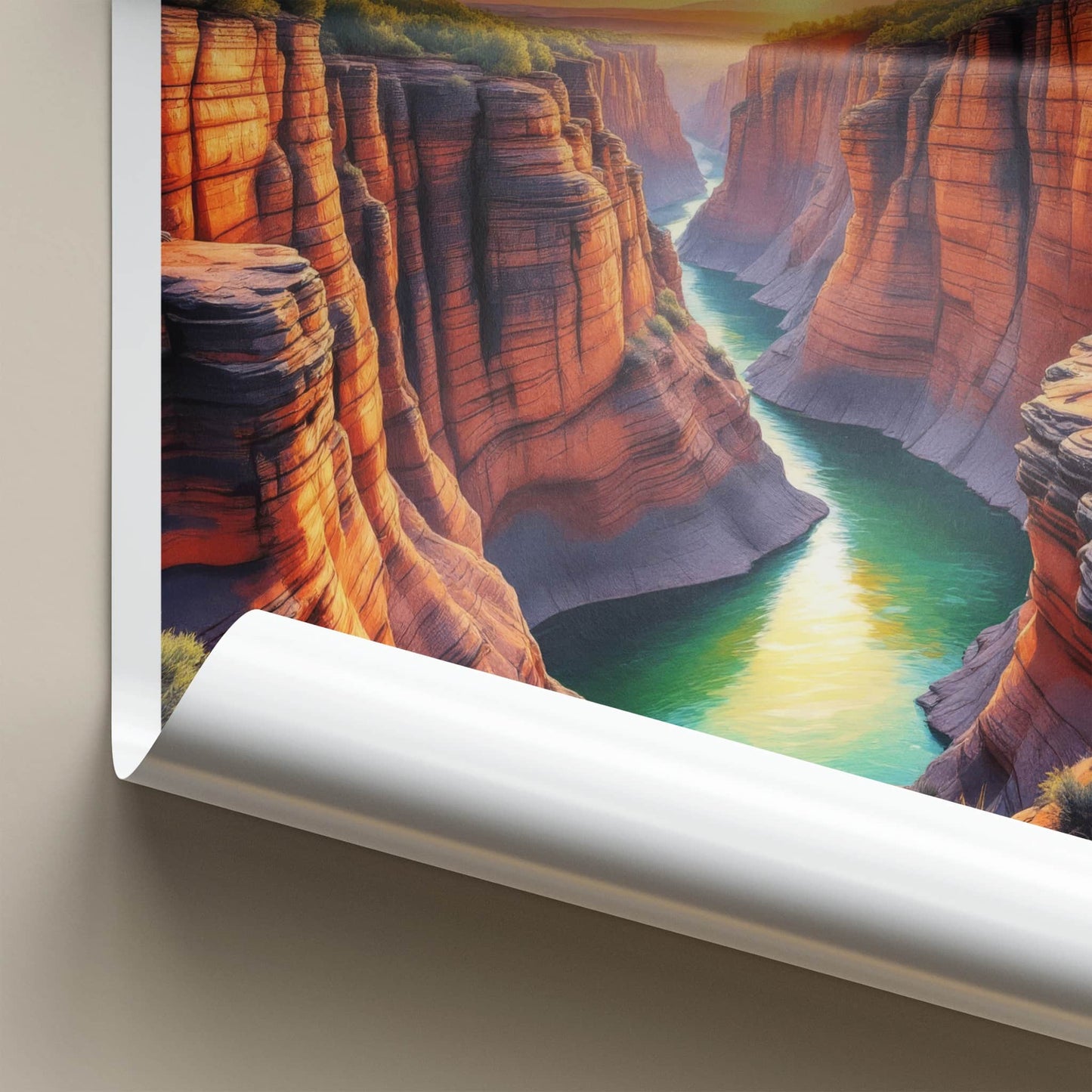 Karijini National Park Poster - Australia Wall Art - Canyon River Sunset Gift