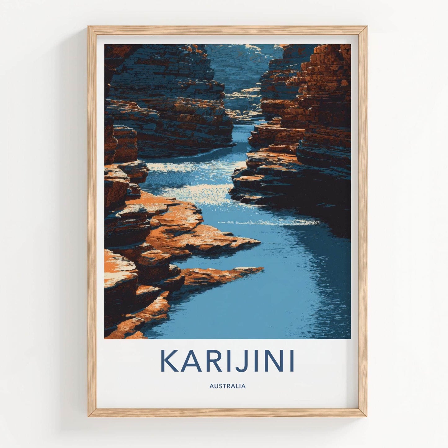 Karijini Poster - Australia Framed Print - Layered Rock Canyon Framed Decor