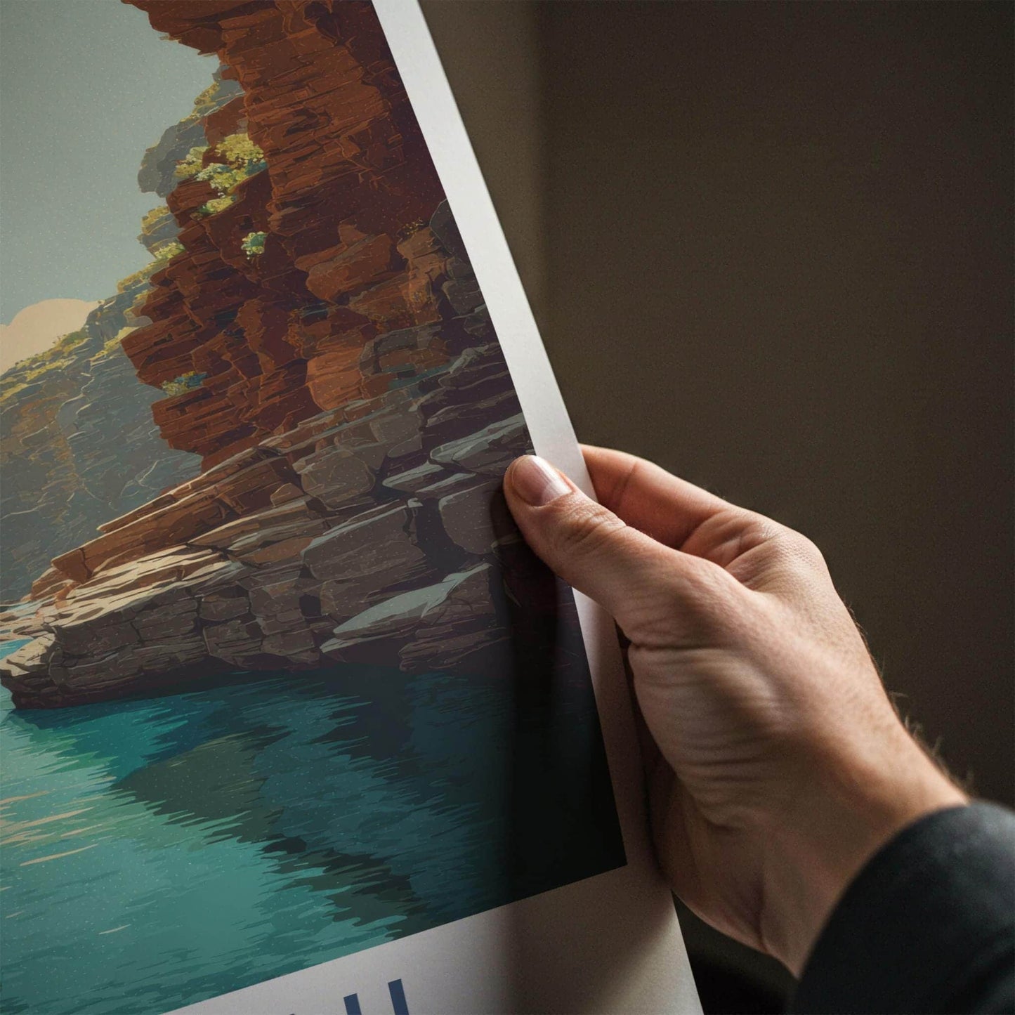 Karijini Poster - Australia Travel Art - Azure Water Gorge Home Decor