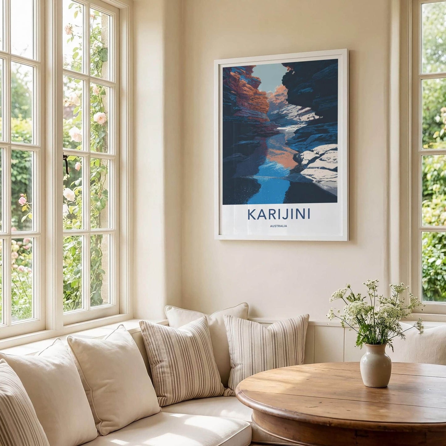 Karijini Poster - Australia Travel Art - Canyon River Reflections Home Decor
