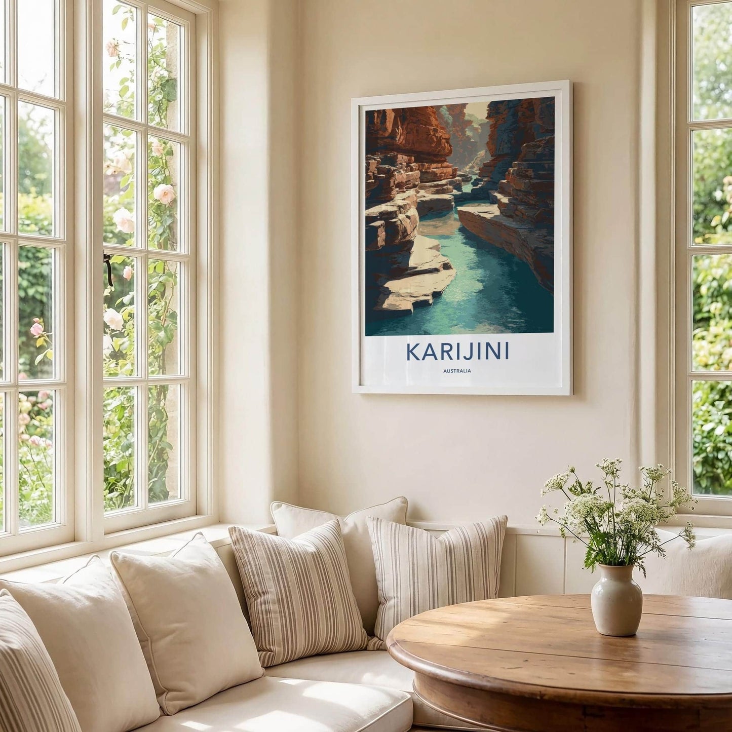Karijini Poster - Australia Travel Art - Deep Gorge River Home Decor