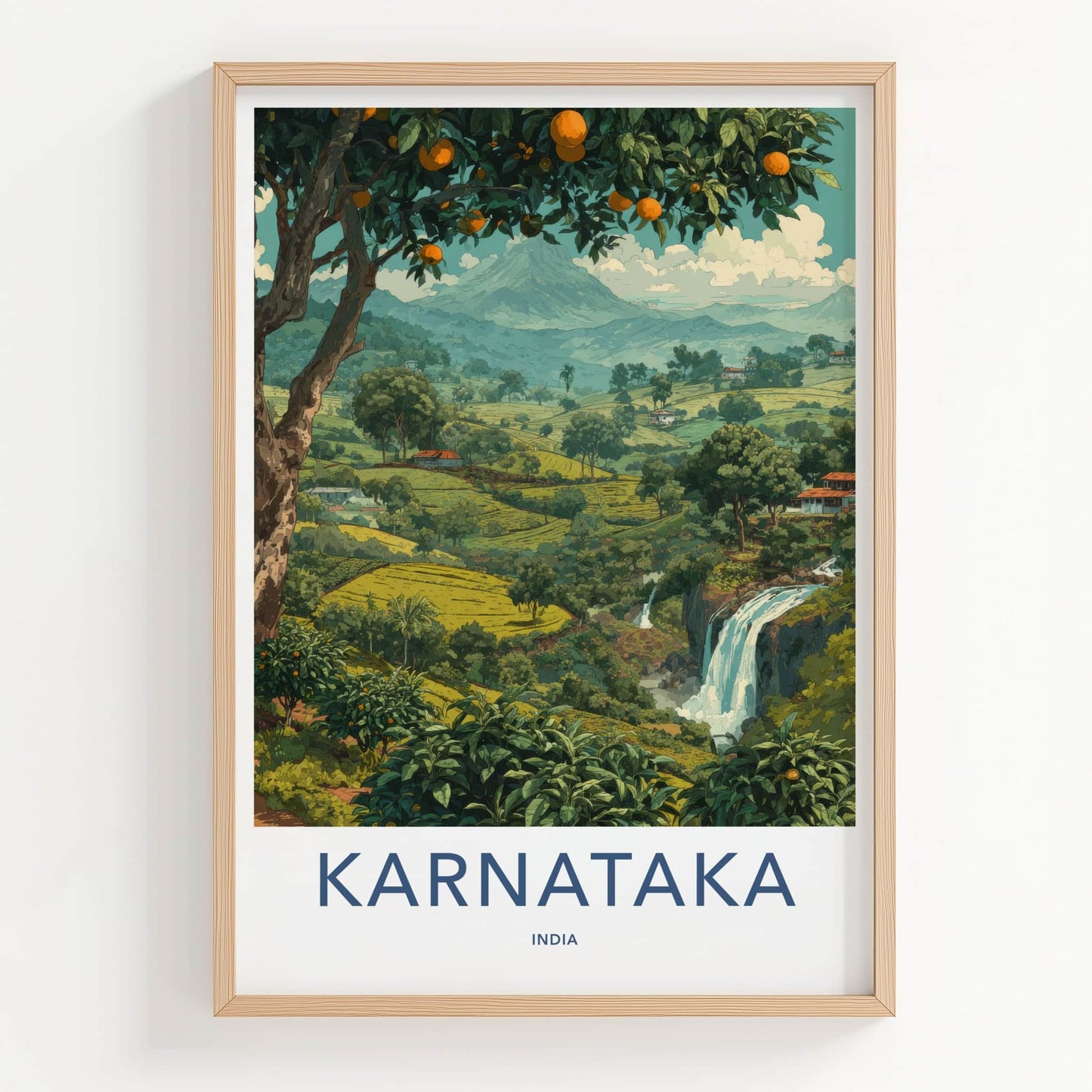 Karnataka Poster - India Travel Art - Coastal Karnataka Lush Home Decor