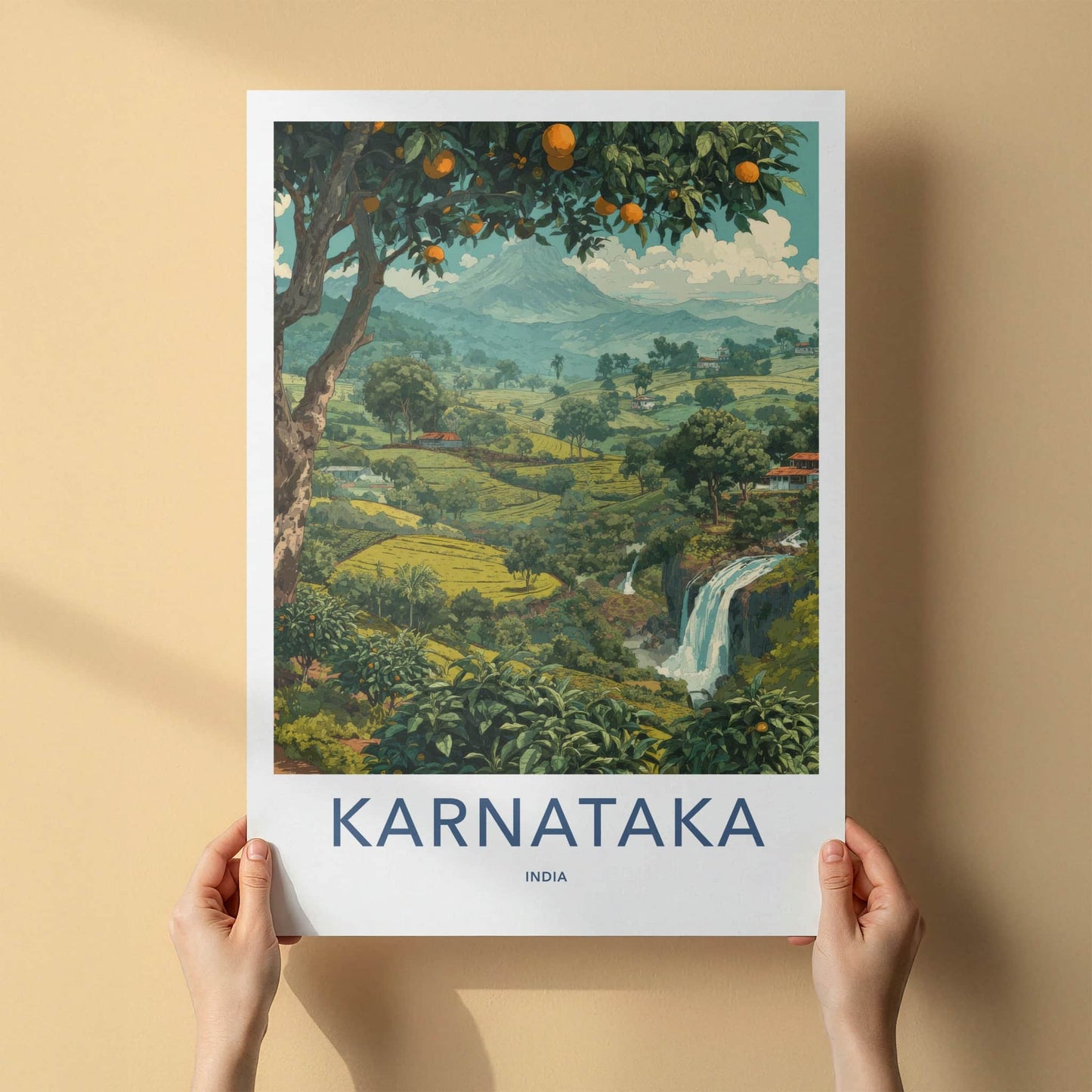 Karnataka Poster - India Travel Art - Coastal Karnataka Lush Home Decor