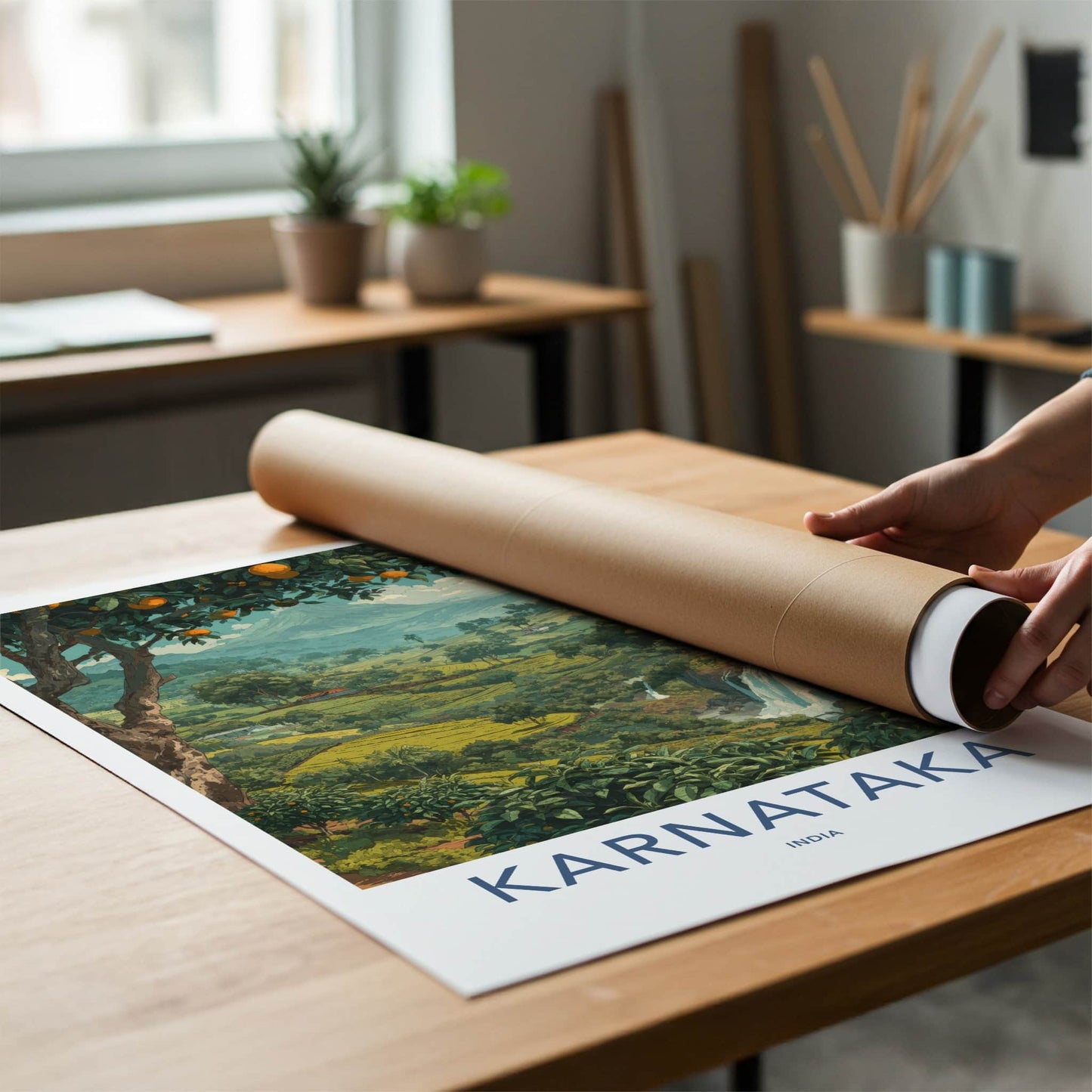 Karnataka Poster - India Travel Art - Coastal Karnataka Lush Home Decor