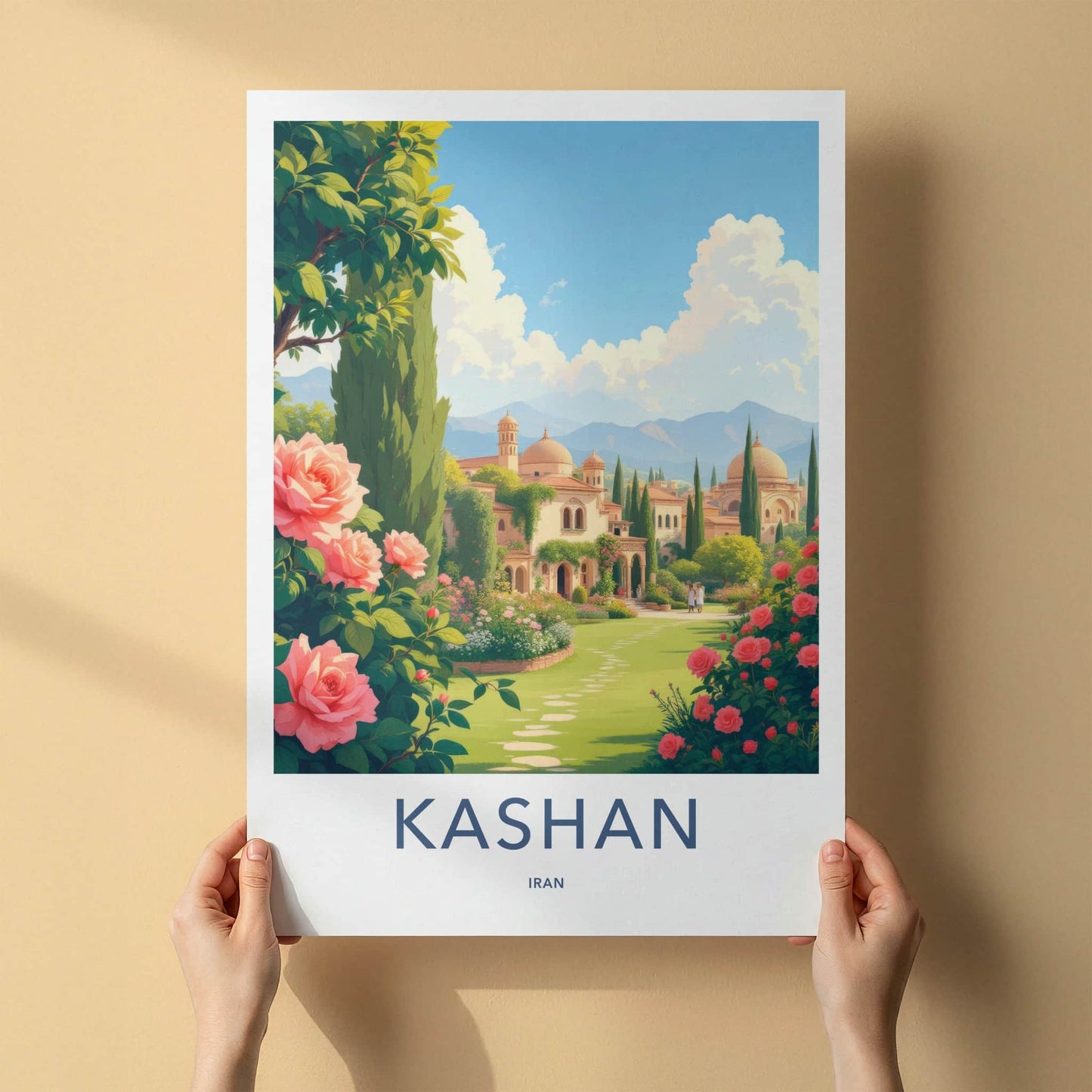 Kashan Poster - Iran Wall Art - Elegant Palace Garden Home Decor