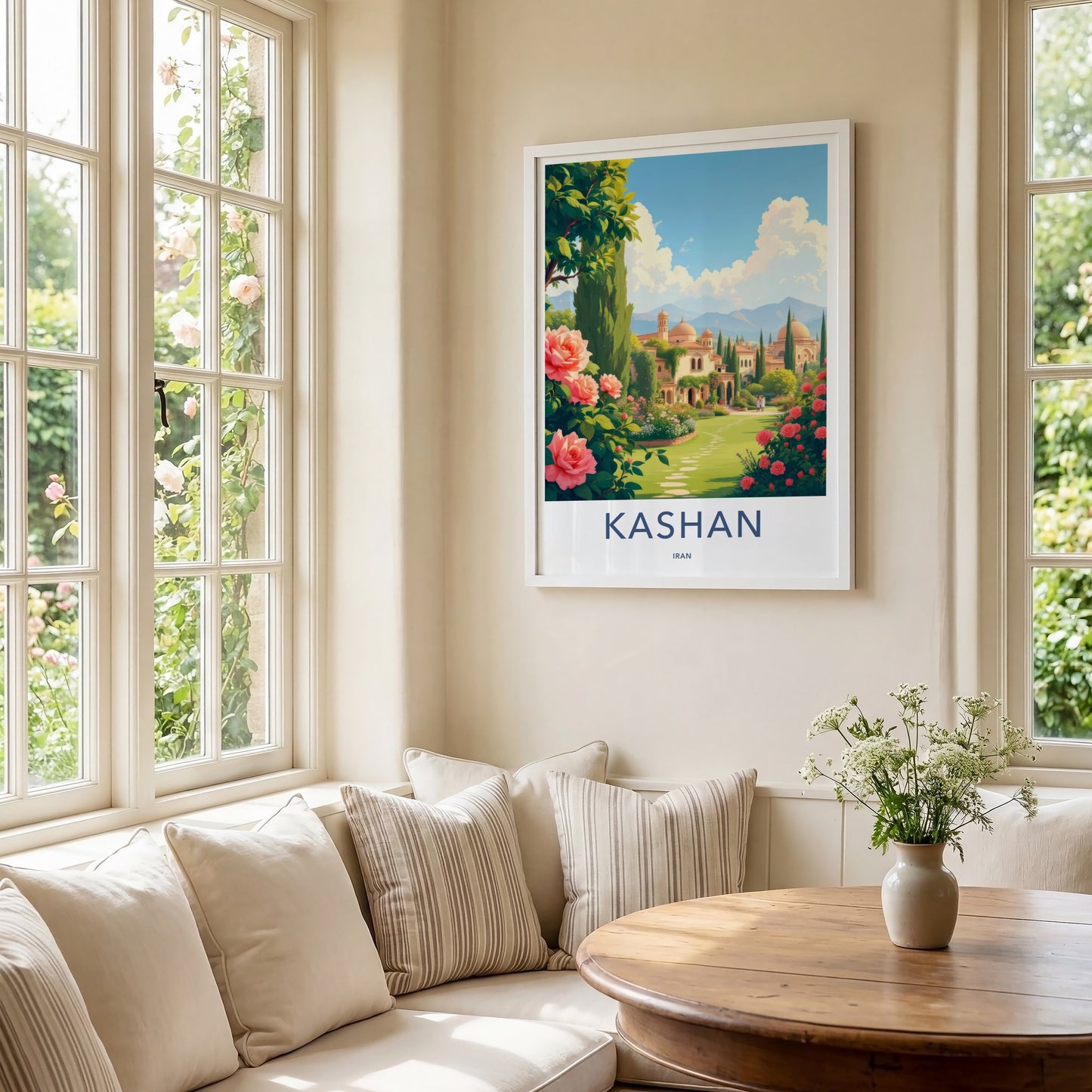 Kashan Poster - Iran Wall Art - Elegant Palace Garden Home Decor