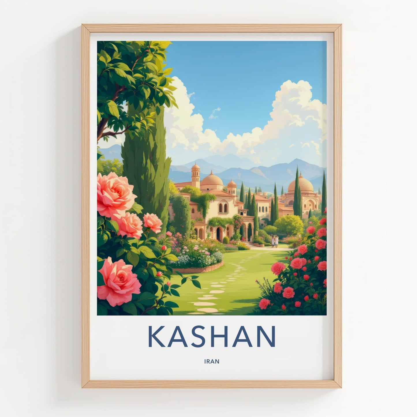 Kashan Poster - Iran Wall Art - Elegant Palace Garden Home Decor