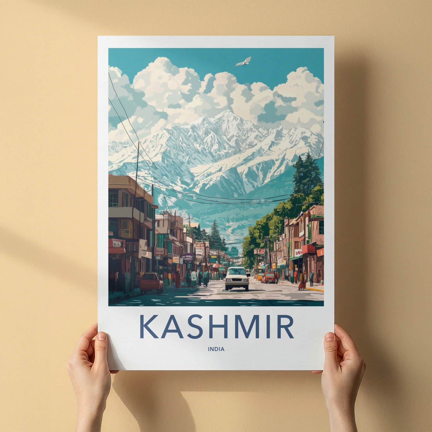 Kashmir Poster - India Travel Print - Kashmir Mountain Street Gallery Art