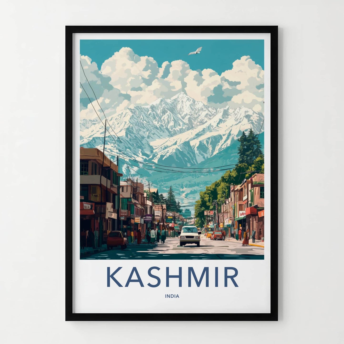 Kashmir Poster - India Travel Print - Kashmir Mountain Street Gallery Art