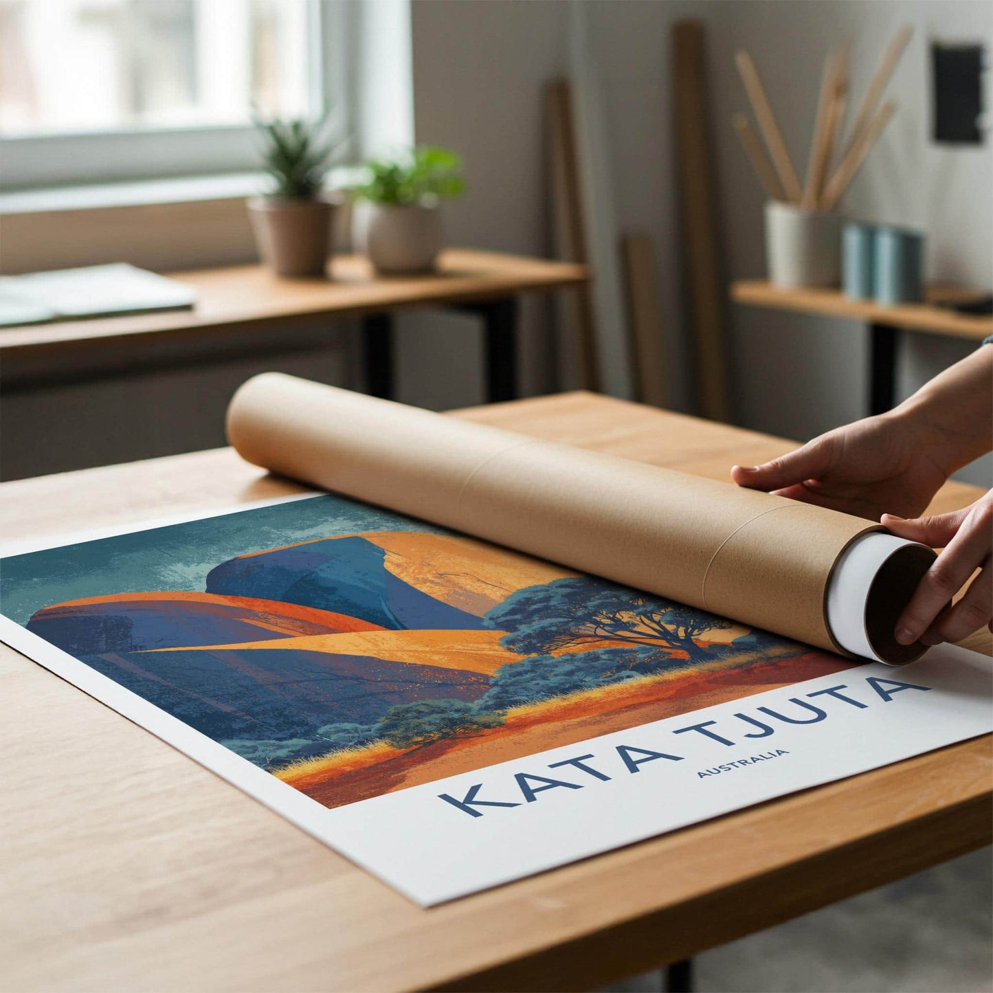 Kata Tjuta Poster - Australia Travel Art - Outback Rock Domes Home Decor