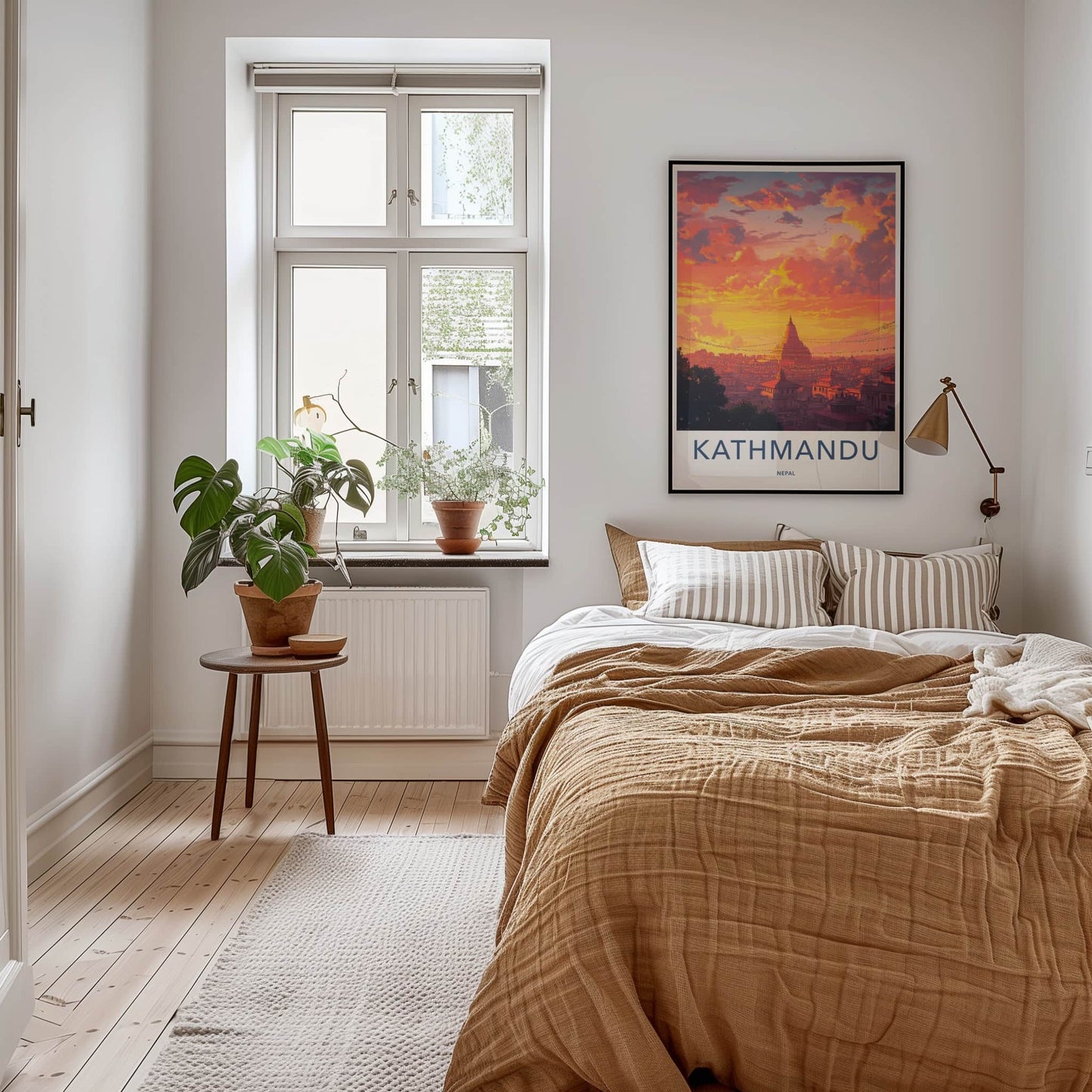 Kathmandu Poster - Nepal Travel Art - Vibrant City Sunset Home Decor